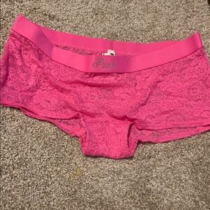 PINK Victoria's Secret Fuchsia Lace Boyshorts